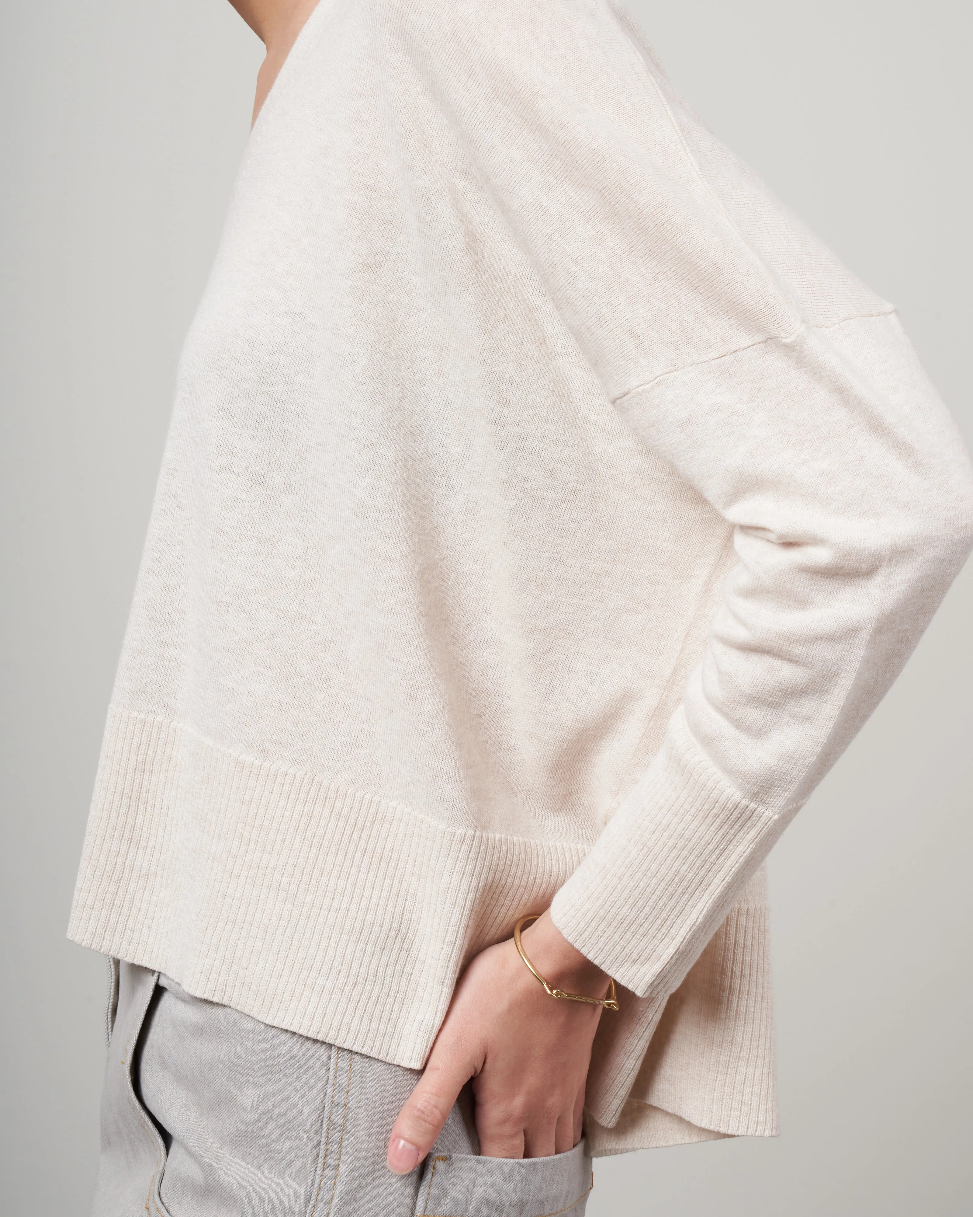 summer vneck sweater - taupe
