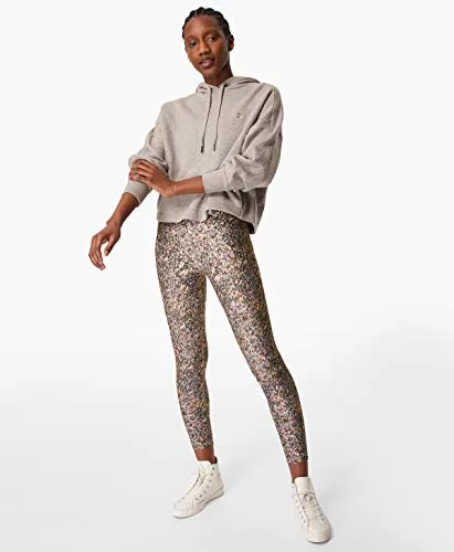 Sweaty Betty All Day 7/8 Workout Leggings, Grey Pebble Print, M