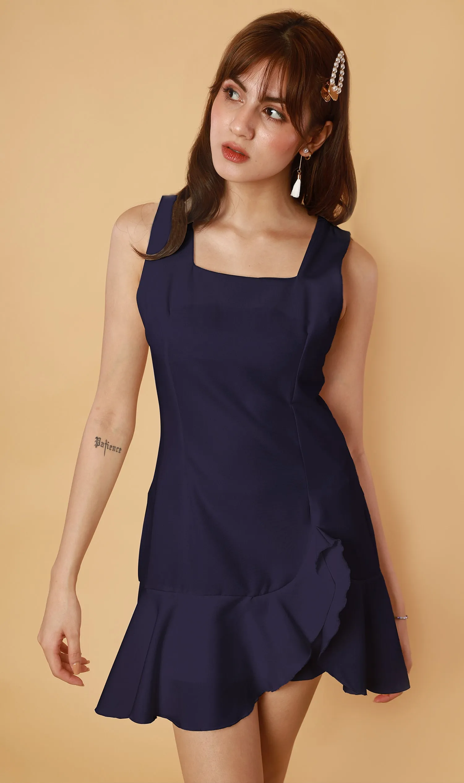 TAFFY Ruffled Romper (Navy)