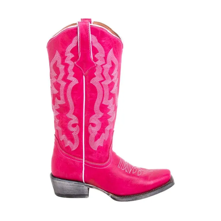 TANNER MARK WOMEN’S Dolly Hot Pink Calf Cowgirl Boots
