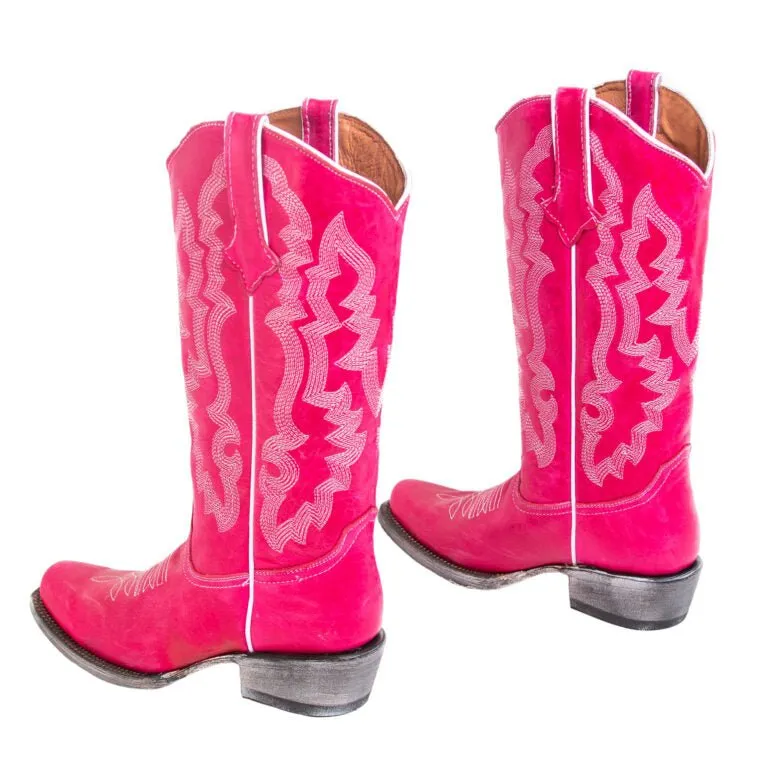 TANNER MARK WOMEN’S Dolly Hot Pink Calf Cowgirl Boots