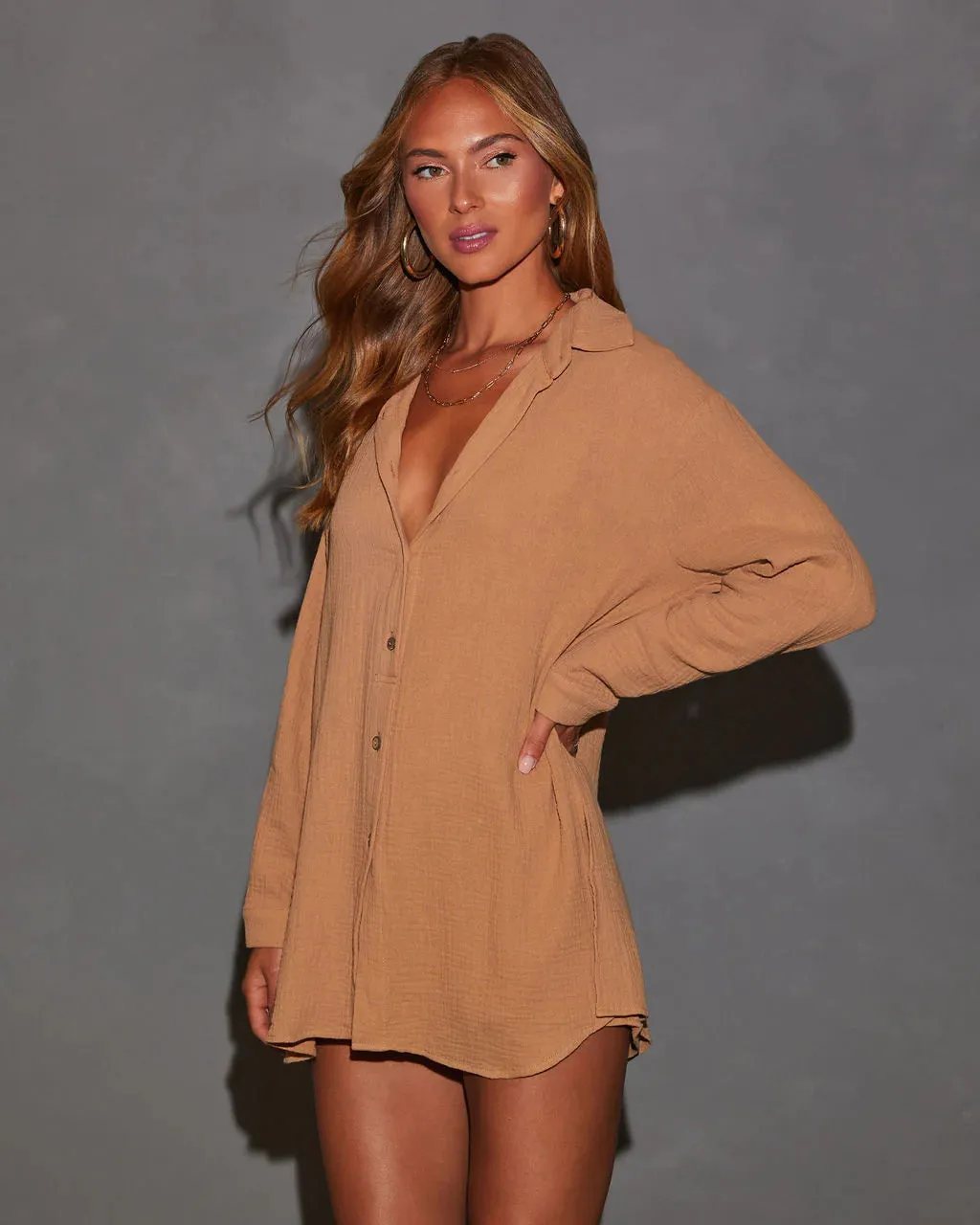 Tatum Cotton Button Down Romper