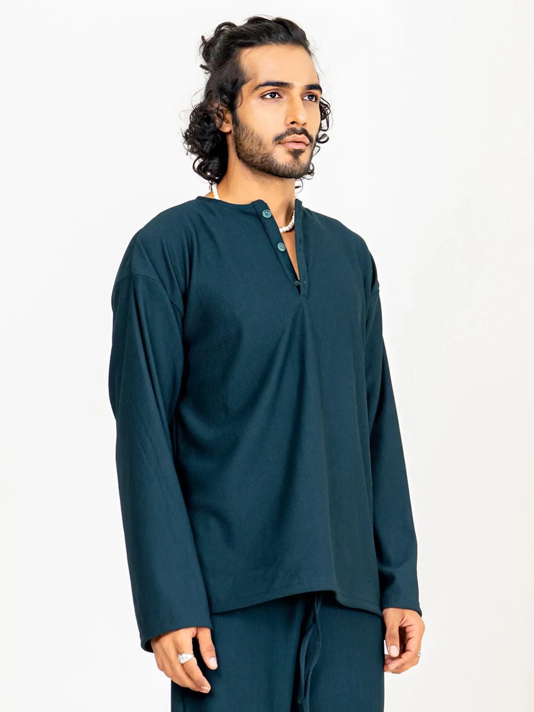 Teal Bluish T-Shirt & Pants Co-ord Set