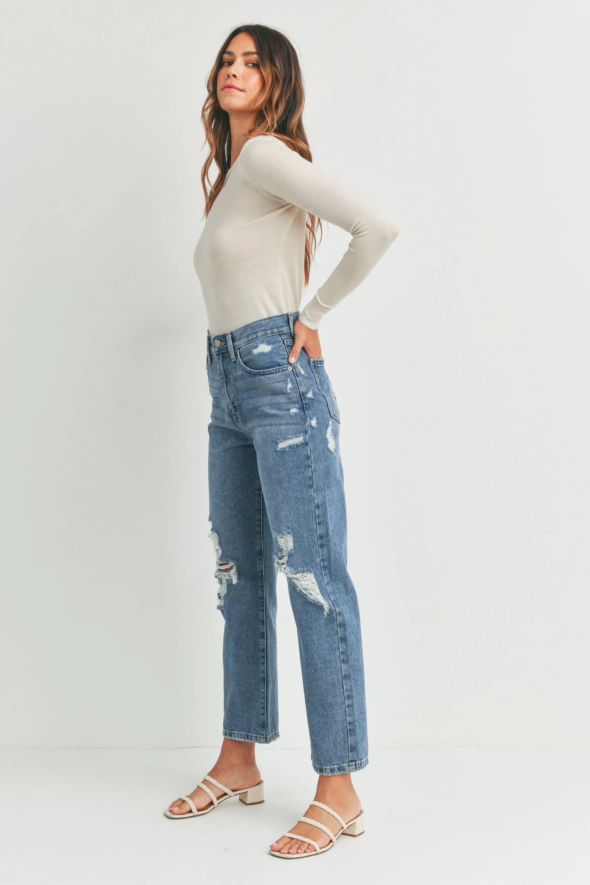 The Keely Distressed Dad Jean