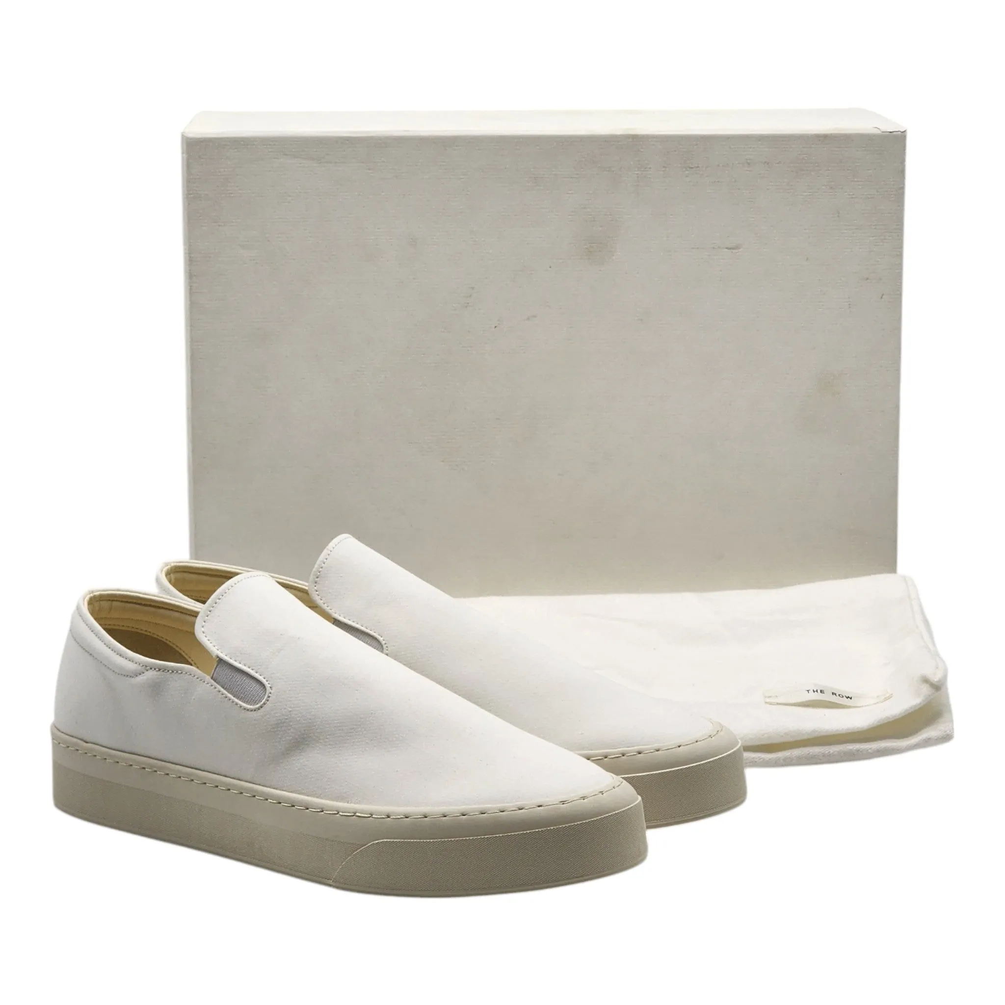 The Row Marie H Slip-On Sneakers - Canvas - White 37.5