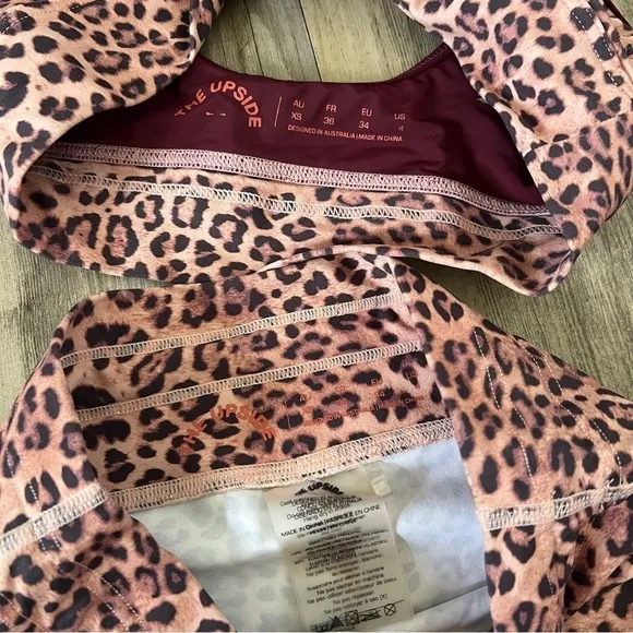 The Upside Leopard Print Sports Bra and Bike Shorts