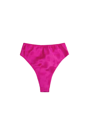 THEA: HOT PINK ORGANIC SILK HIGH WAIST PANTY