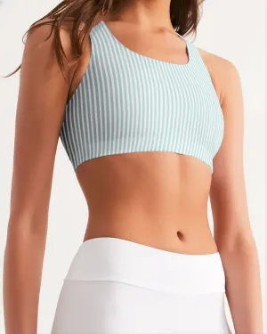 THIN STRIPE-MINT Women's Seamless Sports Bra
