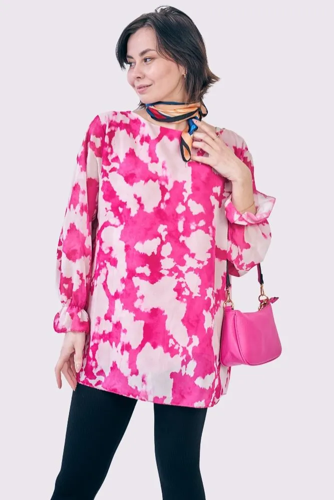 Tie Dye Print Oversized Tunic Top