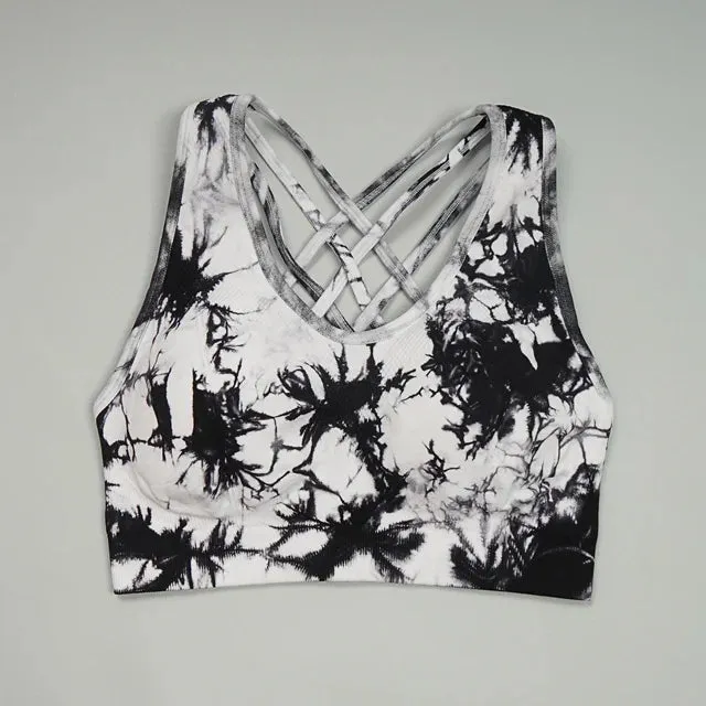 Tie-Dye Seamless Yoga Set for Women - Two-Piece Gym Workout Clothing Set