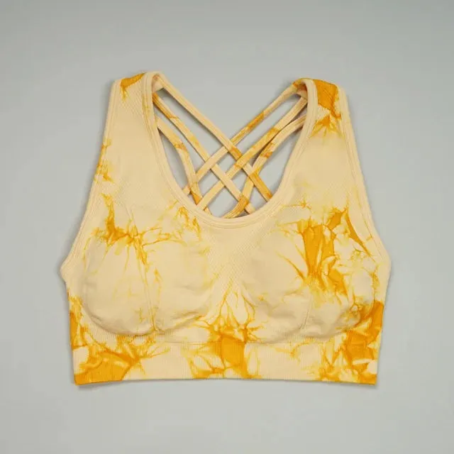 Tie-Dye Seamless Yoga Set for Women - Two-Piece Gym Workout Clothing Set