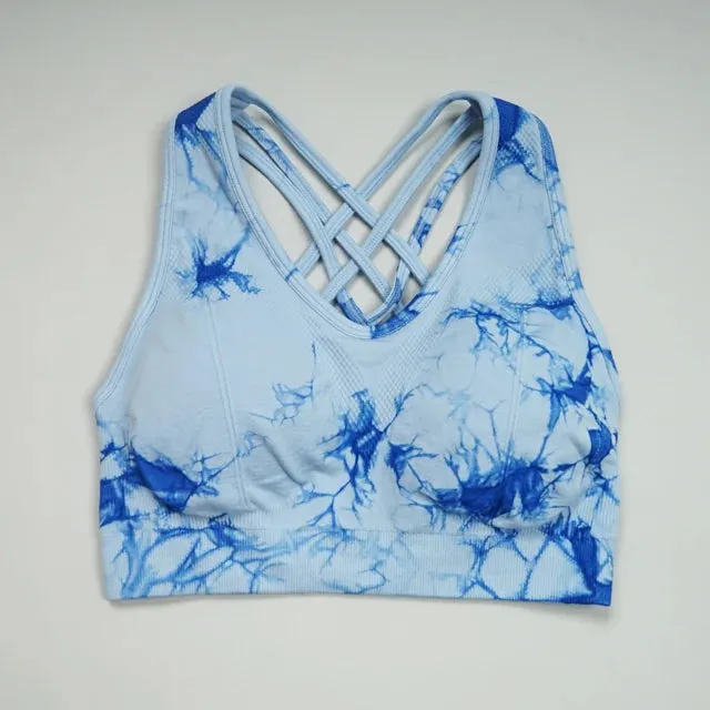 Tie-Dye Seamless Yoga Set for Women - Two-Piece Gym Workout Clothing Set
