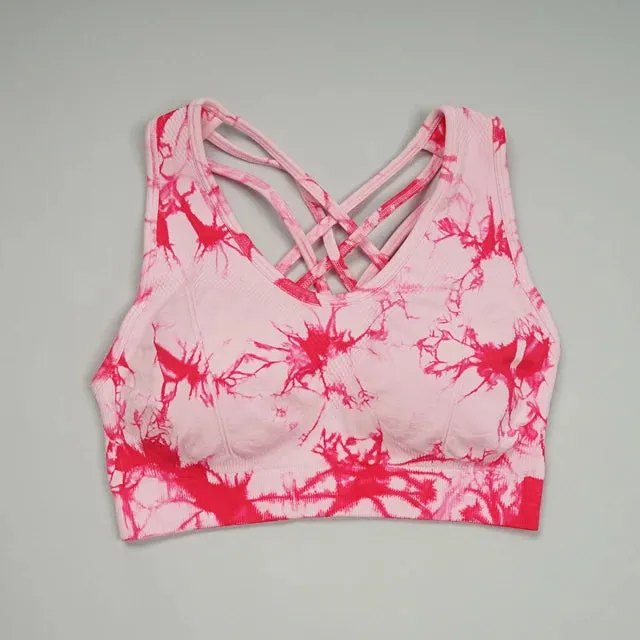 Tie-Dye Seamless Yoga Set for Women - Two-Piece Gym Workout Clothing Set