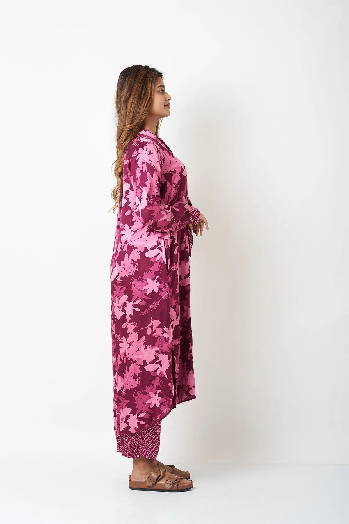 TIE UP CO-ORD SET - PURPLE