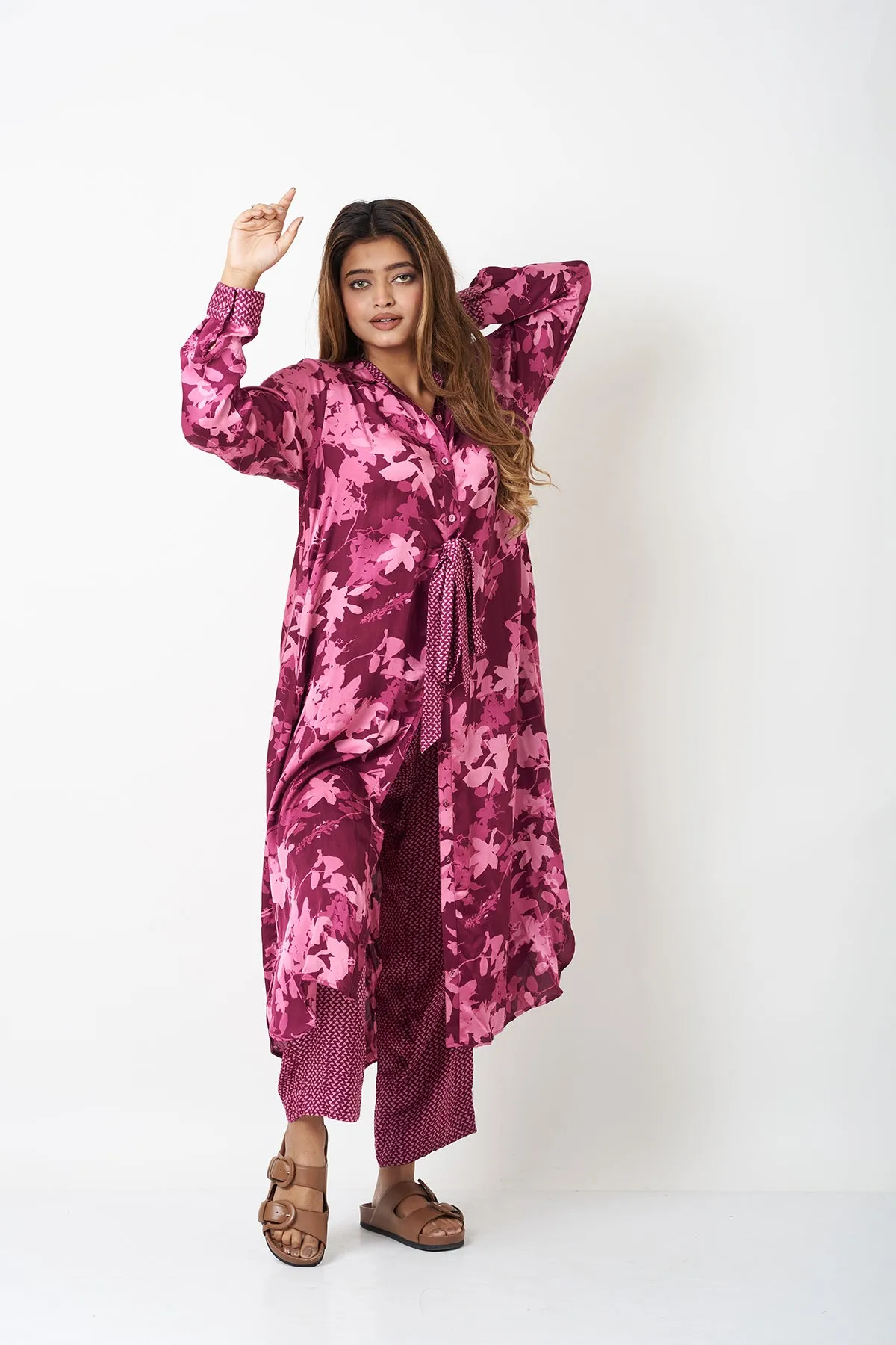 TIE UP CO-ORD SET - PURPLE