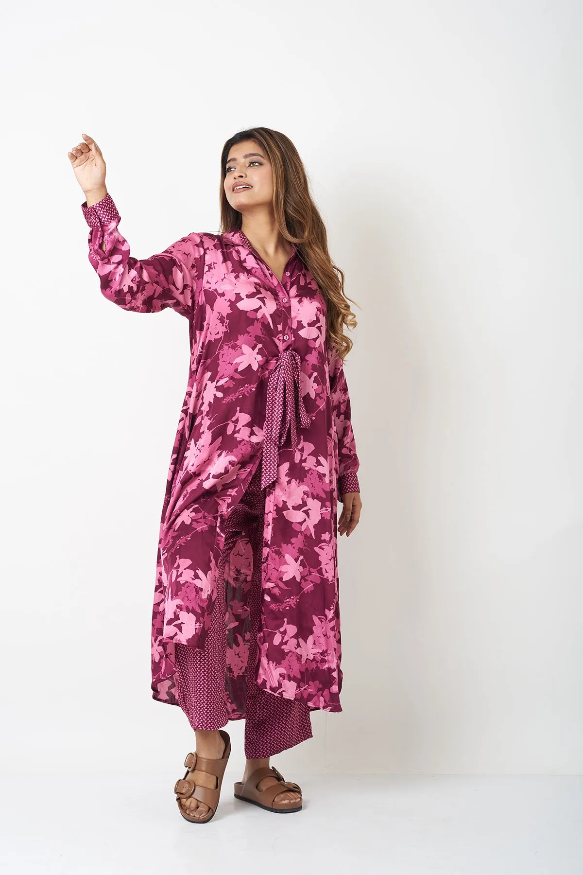 TIE UP CO-ORD SET - PURPLE