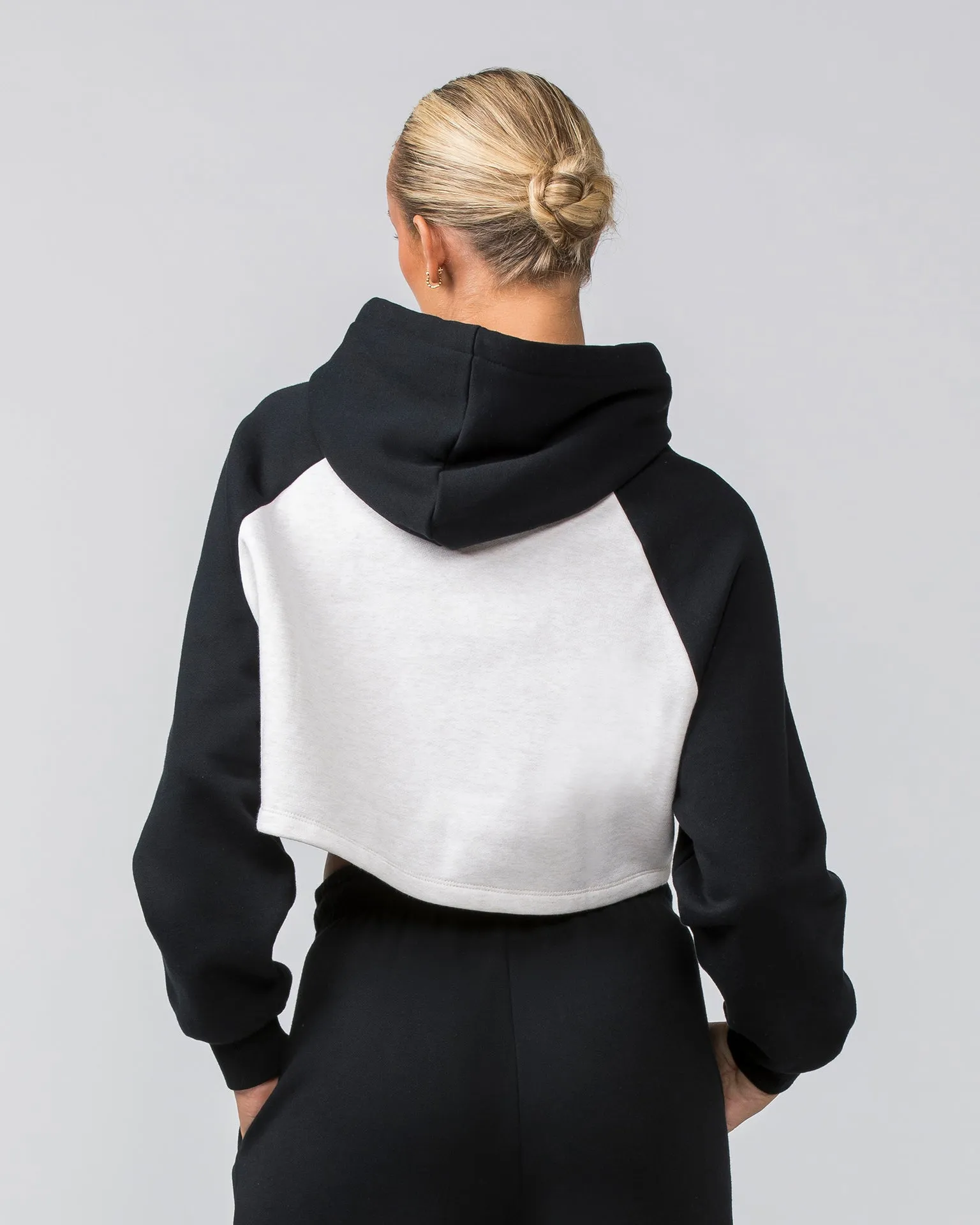Timeless Cropped Hoodie - Black / Dew Marl