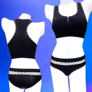 Top Ladies Sports Bra panty set Non-Padded Medium-High Support