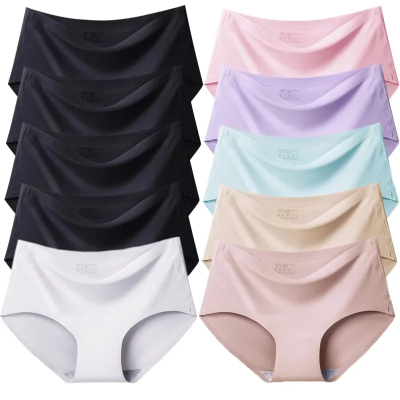 Trowbridge Women's 10-Piece Seamless Briefs Set - Plus Size Silk Satin Comfort