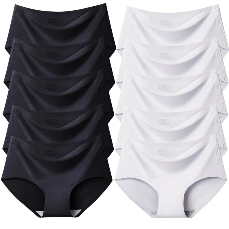 Trowbridge Women's 10-Piece Seamless Briefs Set - Plus Size Silk Satin Comfort