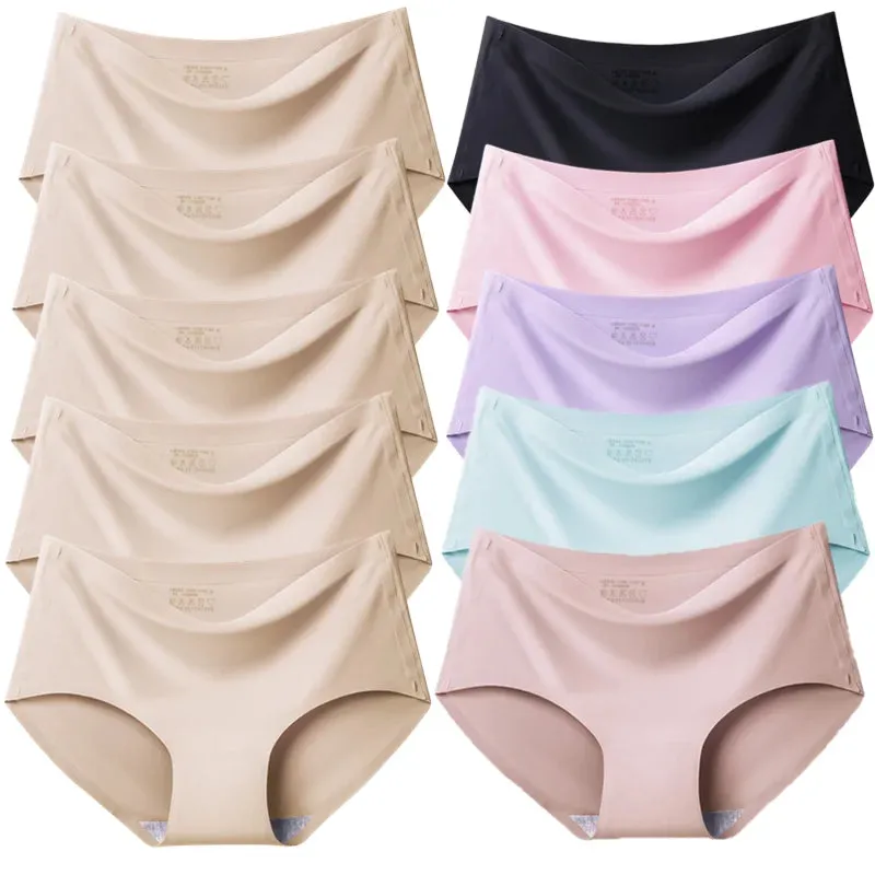 Trowbridge Women's 10-Piece Seamless Briefs Set - Plus Size Silk Satin Comfort