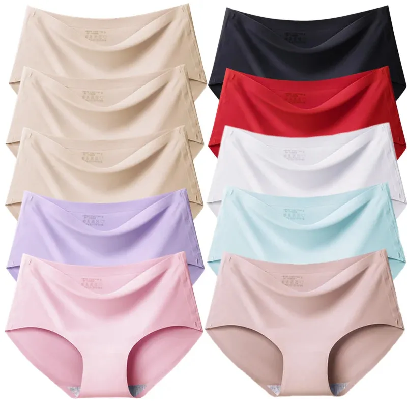 Trowbridge Women's 10-Piece Seamless Briefs Set - Plus Size Silk Satin Comfort