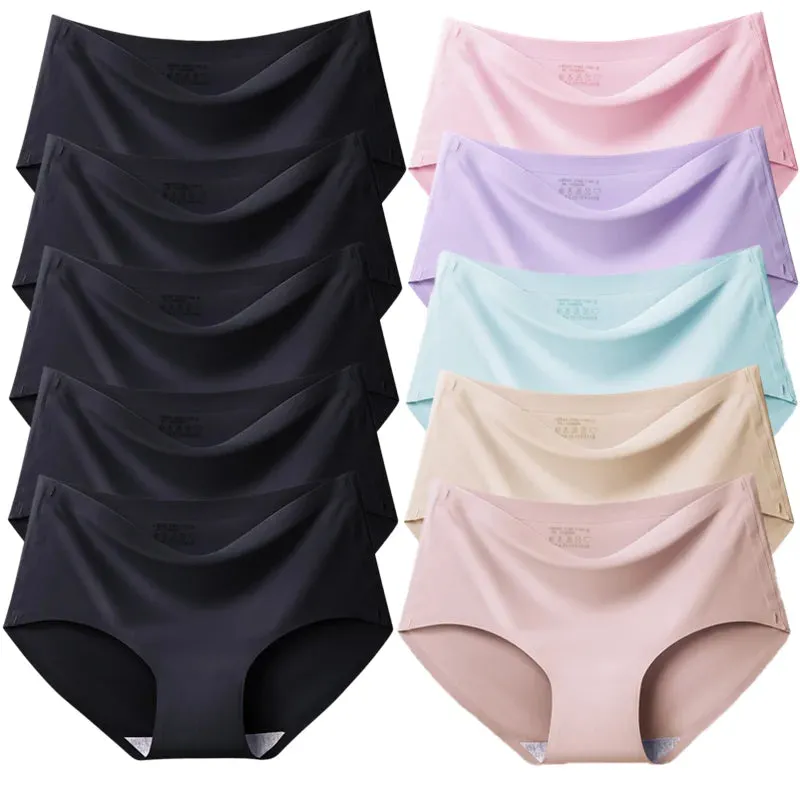 Trowbridge Women's 10-Piece Seamless Briefs Set - Plus Size Silk Satin Comfort