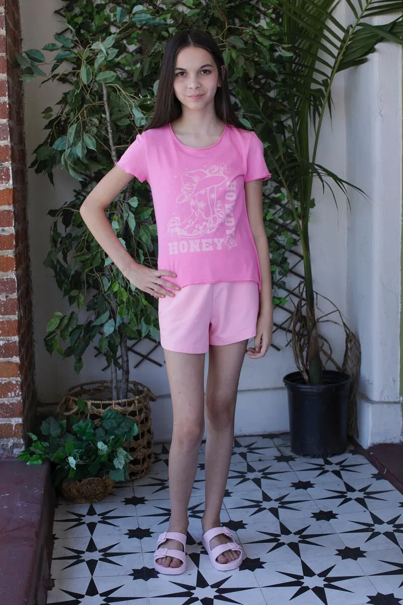 TWEEN HOWDY COWBOY BOOTS WESTERN GRAPHIC TEE