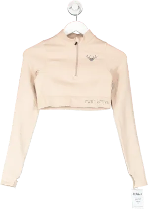Twill Active Nude Nelia Recycled Rib Long Sleeve Top UK S