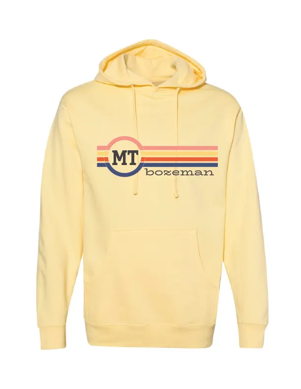 Two Letter Striped - Customized - Unisex Hooded Pullover: Navy / Large