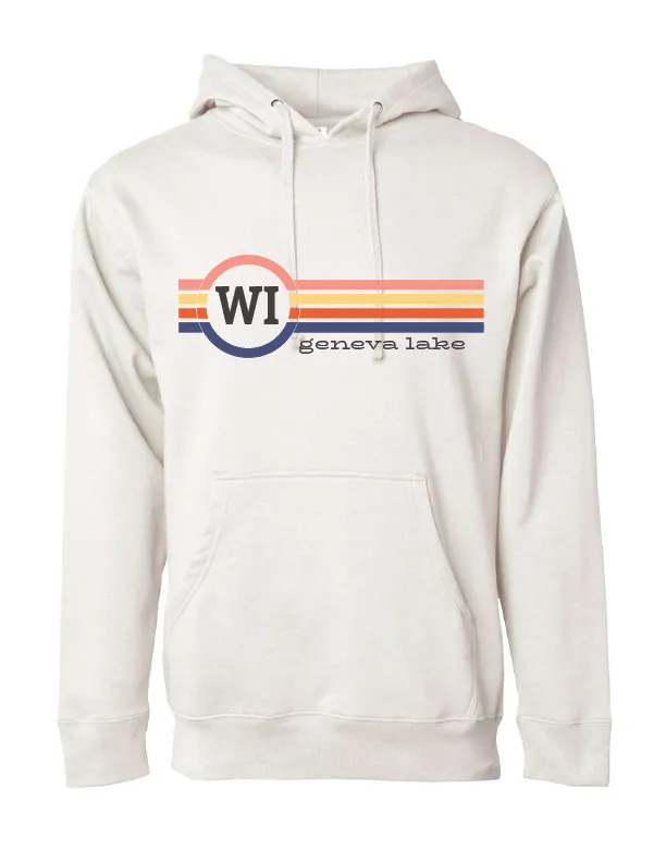 Two Letter Striped - Customized - Unisex Hooded Pullover: Navy / Large