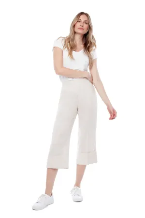 Tyler Madison Mia Linen Cuffed Cropped Pant