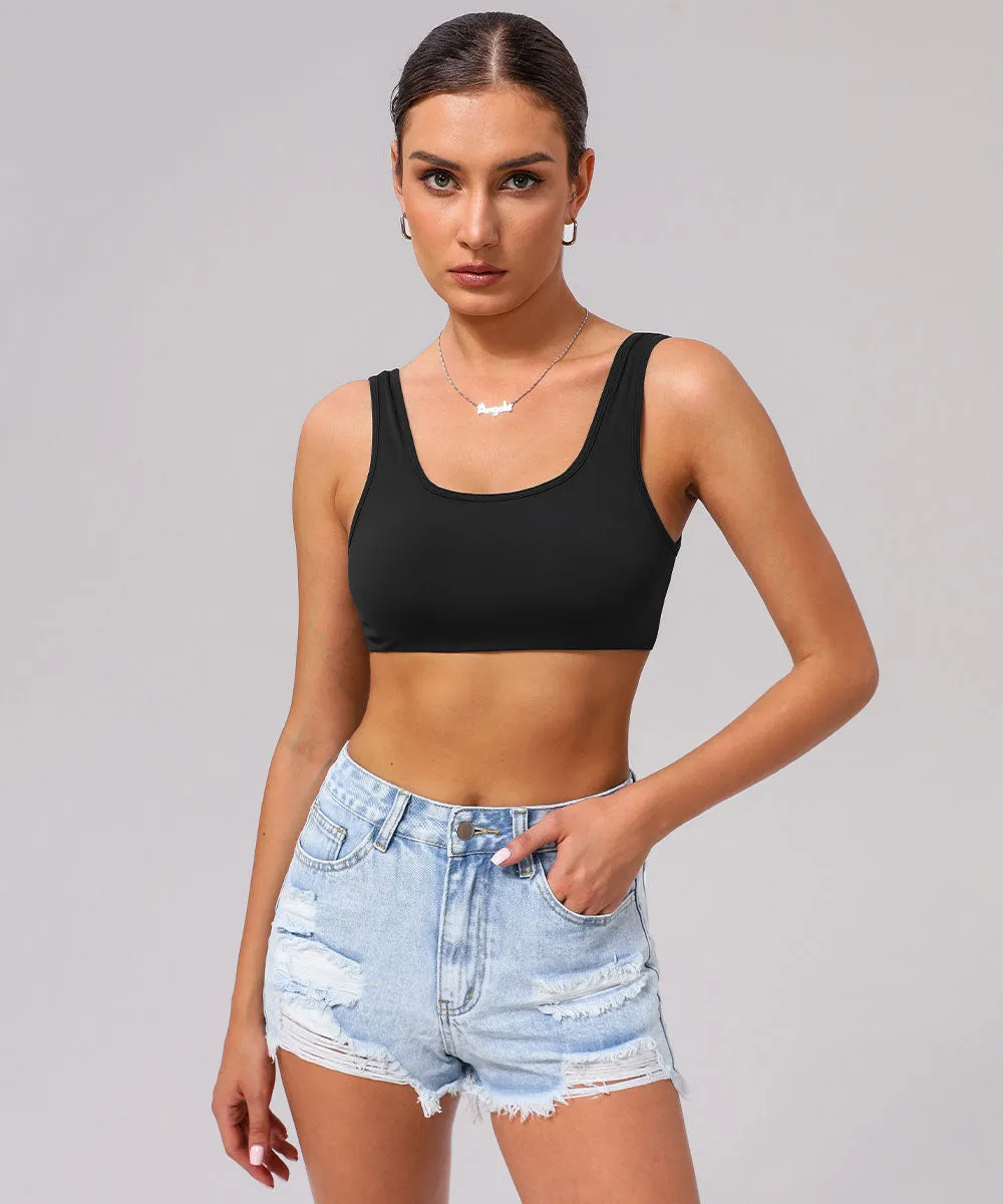 U Back Sports Bra with Built in Chest Pads