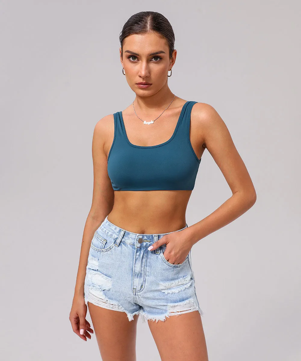U Back Sports Bra with Built in Chest Pads