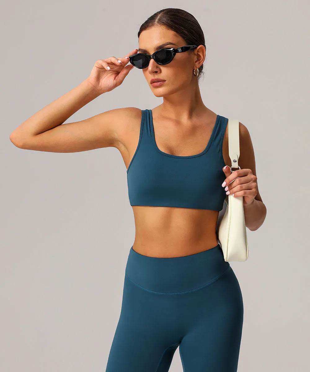 U Back Sports Bra with Built in Chest Pads