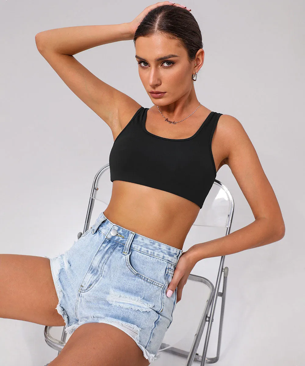 U Back Sports Bra with Built in Chest Pads