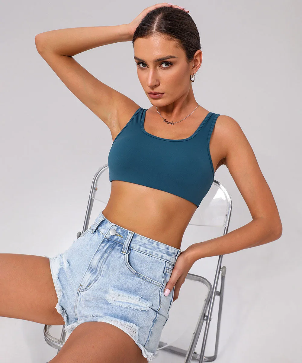 U Back Sports Bra with Built in Chest Pads