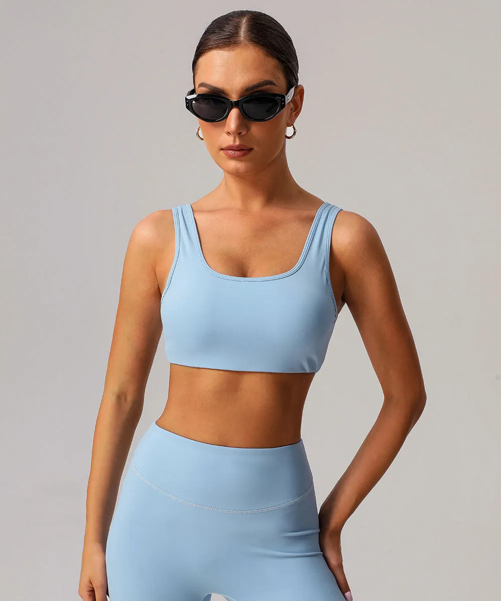 U Back Sports Bra with Built in Chest Pads