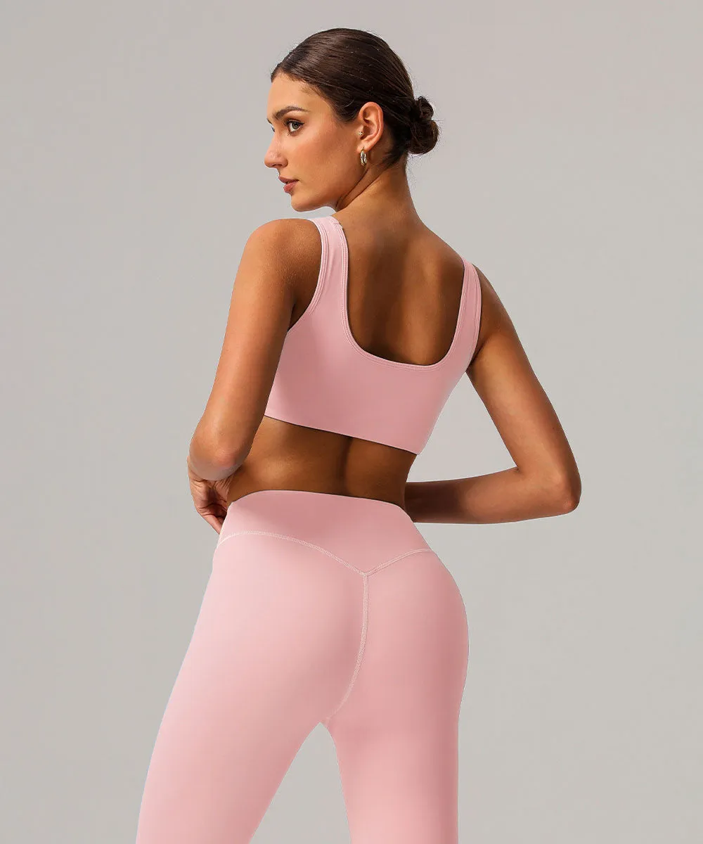 U Back Sports Bra with Built in Chest Pads