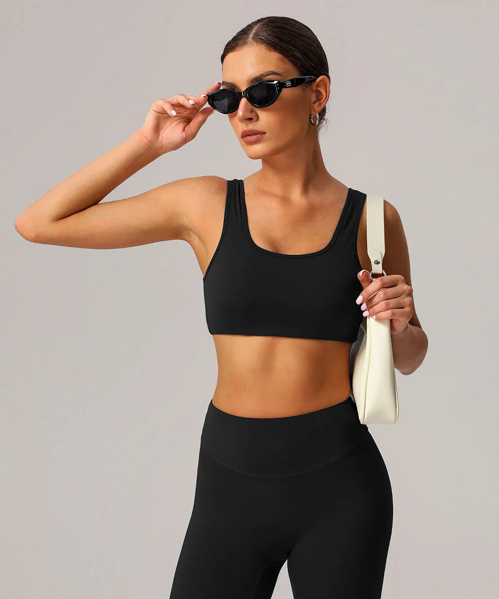 U Back Sports Bra with Built in Chest Pads