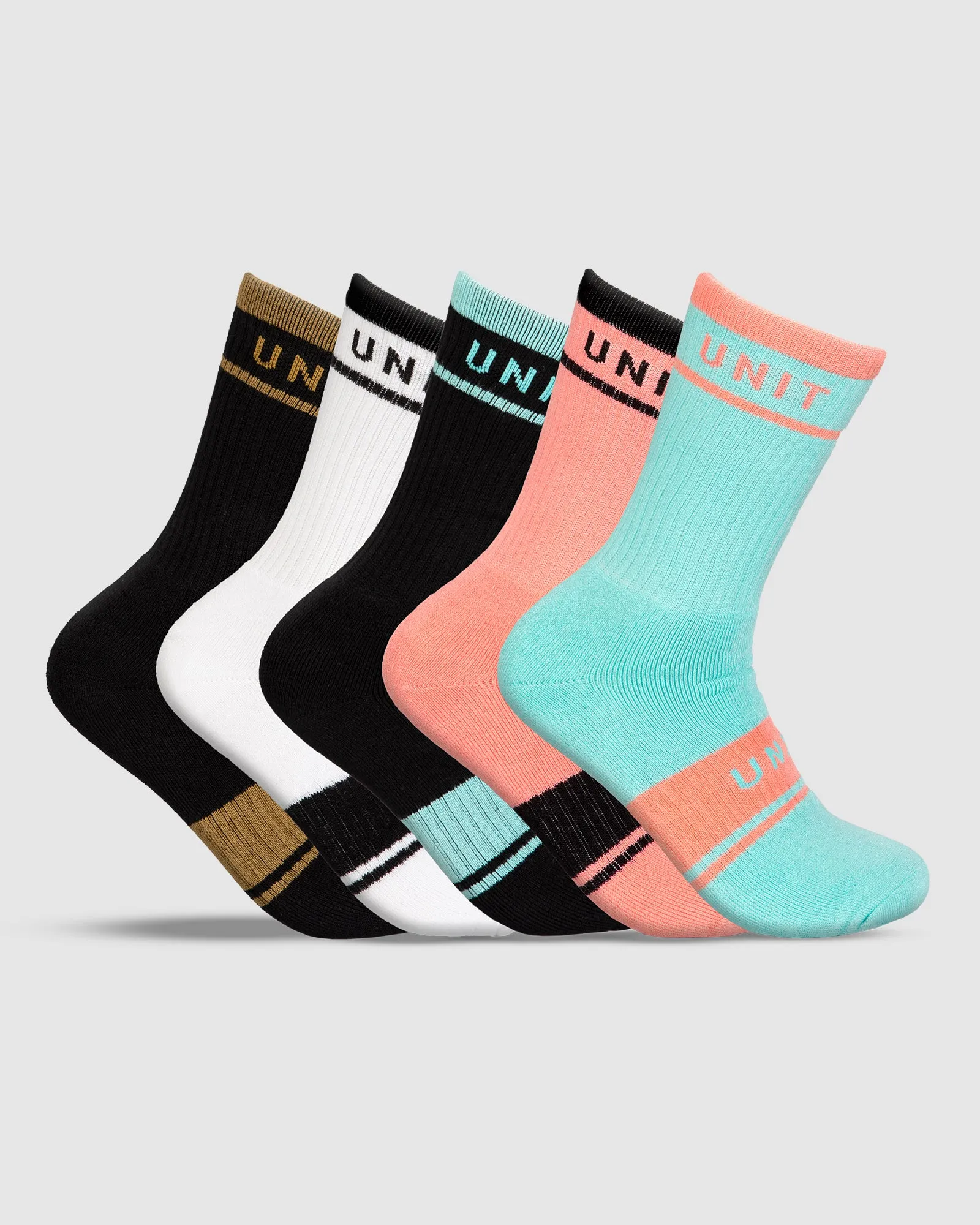 UNIT Equip Ladies Bamboo Hi-Lux Socks - 5 Pack