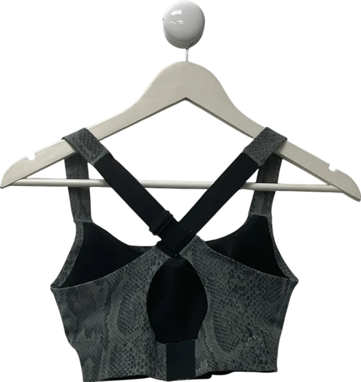 Varley Green Let's Go Medium Support Longline Walker Sports Bra In Snake Print UK S