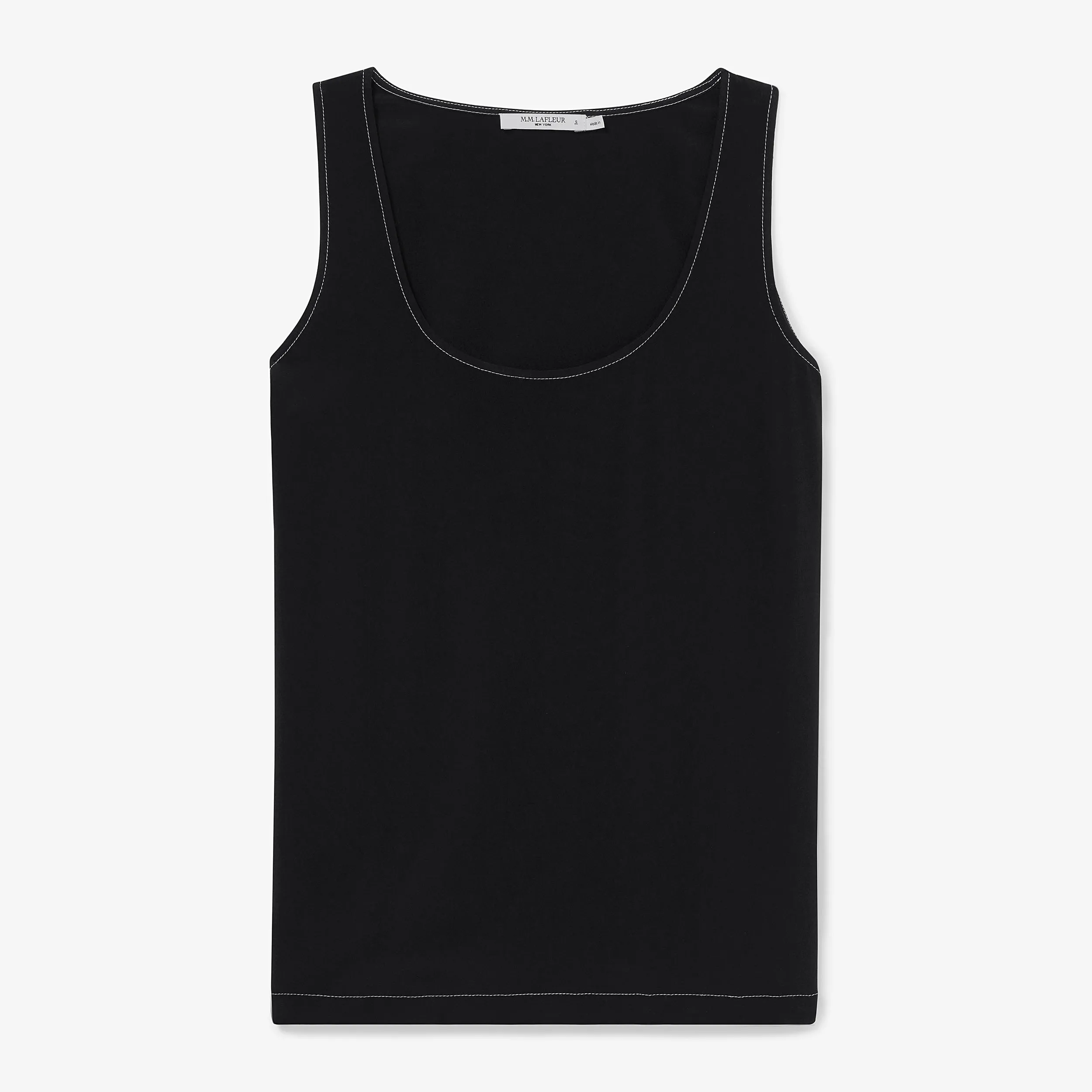 Vicky Tank - Washable Silk Top Stitch :: Black