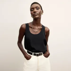 Vicky Tank - Washable Silk Top Stitch :: Black