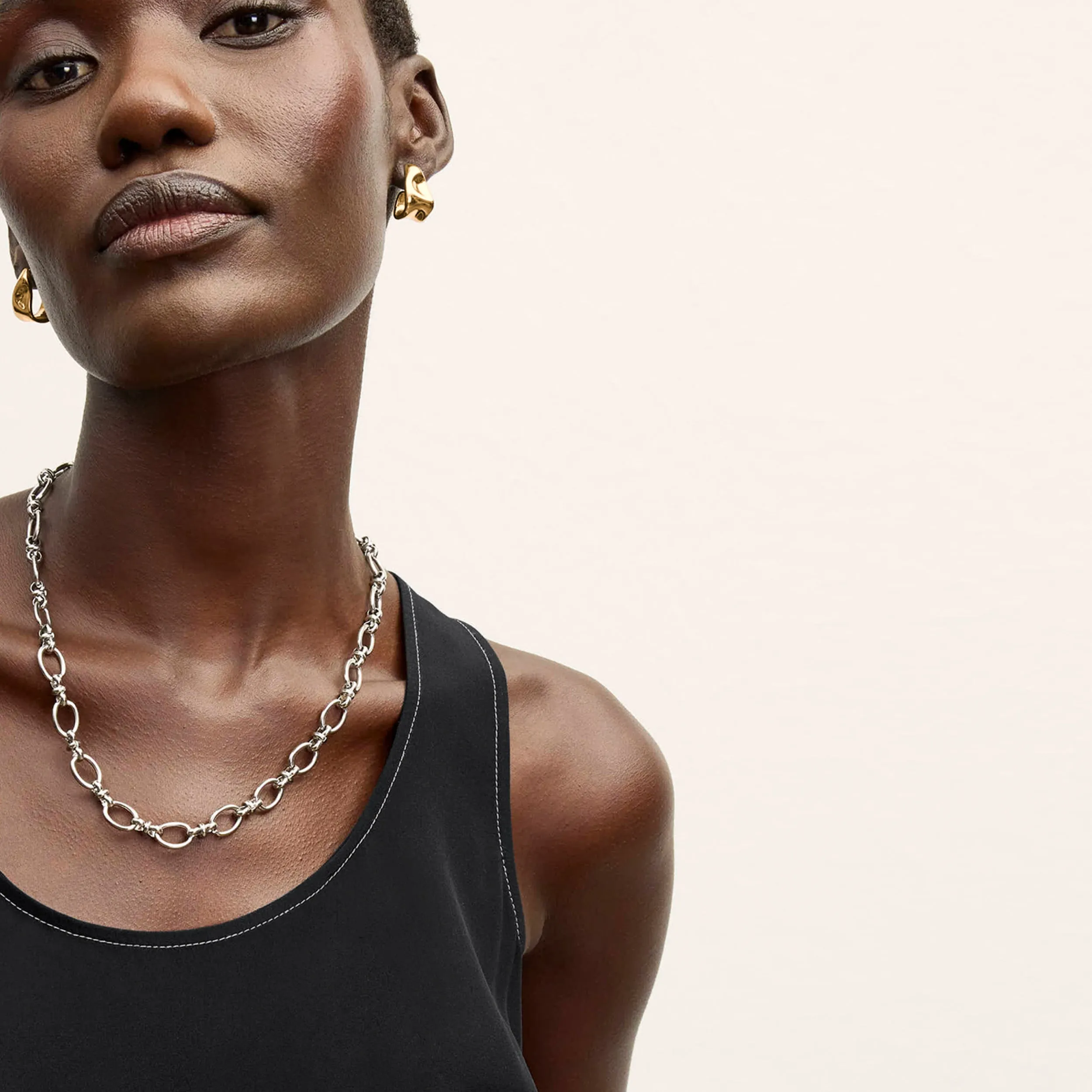Vicky Tank - Washable Silk Top Stitch :: Black