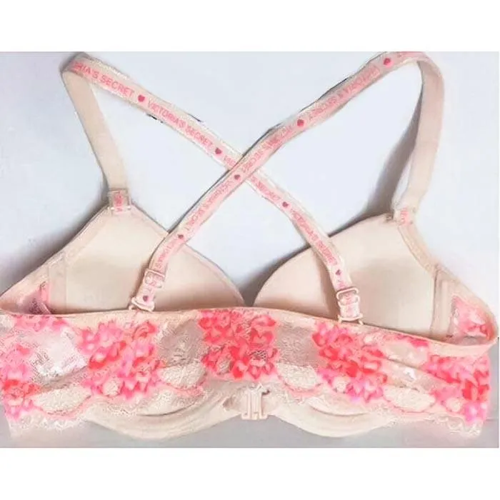 VICTORIA SECRETS FRONT OPEN LACE BACK BRA SET