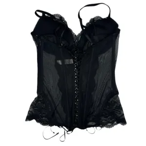 Victorias Sexy Sexy Little Things Corset Bustier Black Mesh Top 36B