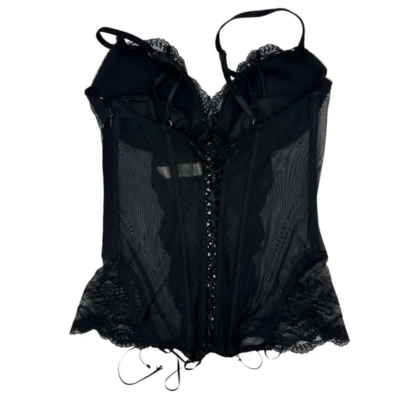 Victorias Sexy Sexy Little Things Corset Bustier Black Mesh Top 36B