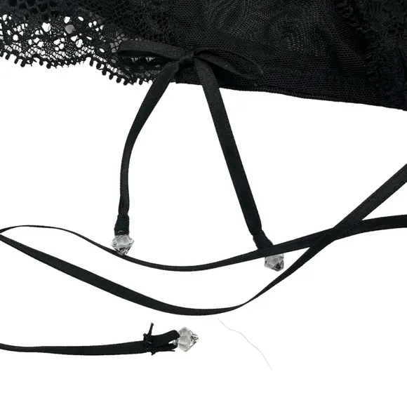 Victorias Sexy Sexy Little Things Corset Bustier Black Mesh Top 36B