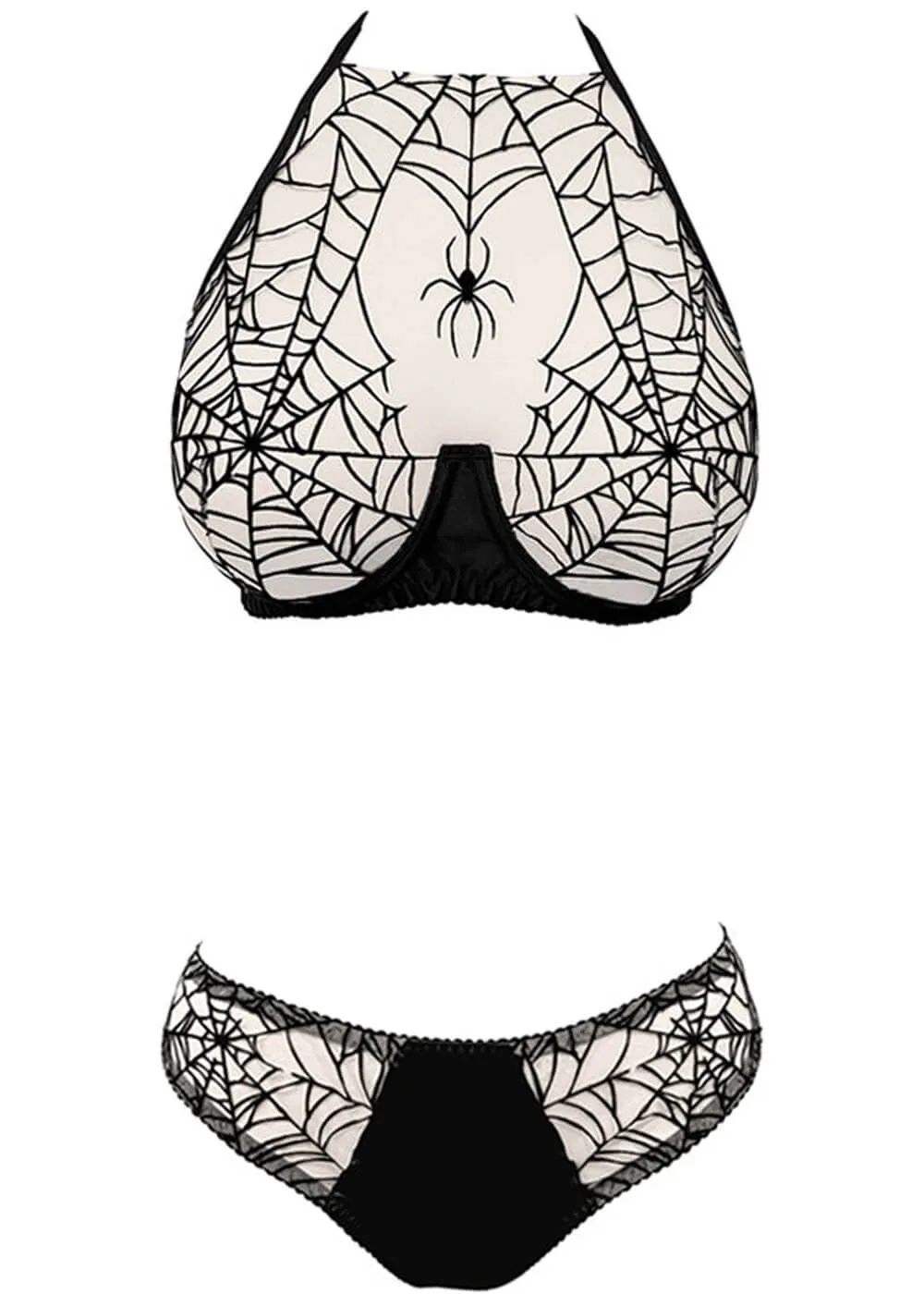 Videnoir Spiderweb Brief Nude Black